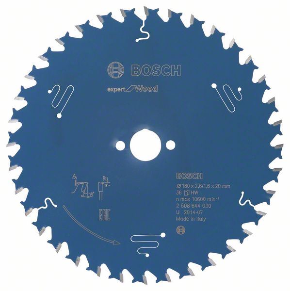 List kružne testere Expert za drvo 180 x 20 x 2,6 mm, 36 Bosch 2608644030 (2608644030)